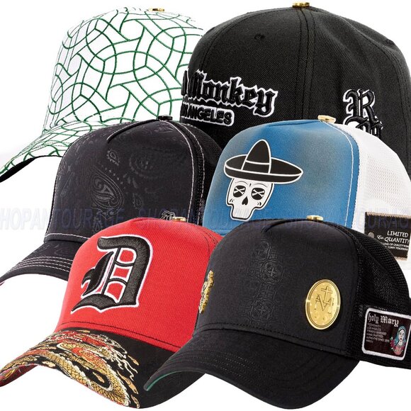 Red Monkey 6 Hat Bundle #3 of Limited Edition Unisex Trucker Cap Hats
